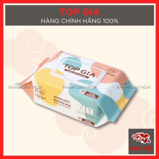 Khăn ướt top gia đa sắc, khăn giấy ướt 100 tờ / không mùi cao cấp - hàng chính hãng