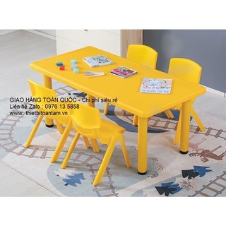 Bàn học, bàn ngồi ăn cho bé ngồi được 6 ghế ( chỉ bàn )