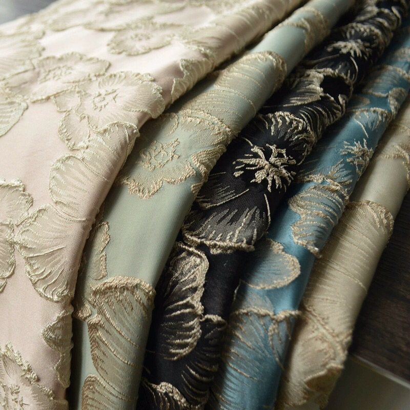 Vải tafta hoa 3d nổi 5 màu mới