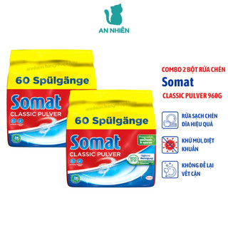 Combo 2 bịch bột rửa chén Somat Classic Pulver 960g dùng cho máy rửa chén bát