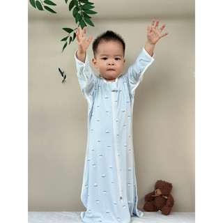 Túi ngủ cho bé mặc hè vải cotton lụa co giãn 4 chiều (Vải mát lạnh)