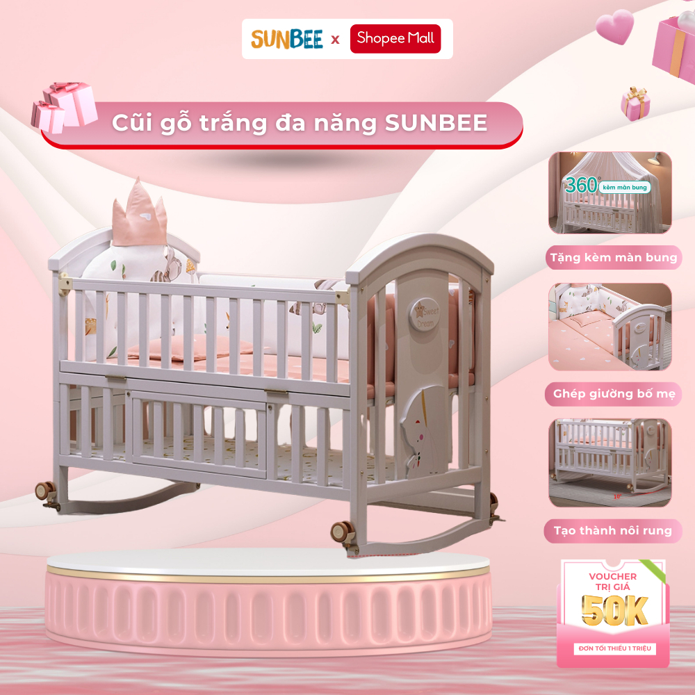 Nôi cũi cho bé MumKid 2 tầng đa năng, sử dụng cho bé từ 0 đến 12 tuổi - Bảo hành 3 năm chính hãng
