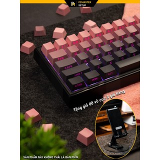 Keycap xuyên led sideprint Black Pink gradient cherry profile nhựa pbt doubleshot dùng cho mạch xuôi cạnh dày 1.4mm