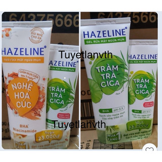 Sửa / gel rửa mặt Hazeline 100gr tặng
