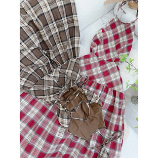 ĐẦM YẾM MAXI CARO ĐAN DÂY LƯNG