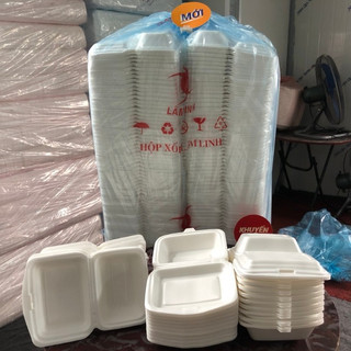 Combo 20-50-80 cái hộp xốp chữ nhật 1 ngăn đựng xôi, cơm,mì phở ,hộp đựng nửa con vịt quay
