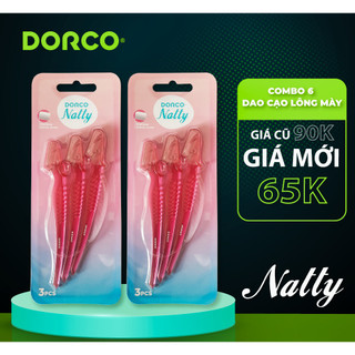 Combo 06 dao cạo chân mày DORCO Natty Eyebrow