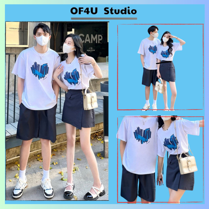 Áo thun unisex nam nữ local brand basic tee phông Form rộng Unisex Tay Lỡ Vải Cotton 100% F17 Tim XANH DƯƠNG | BigBuy360 - bigbuy360.vn