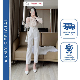 Quần tây nữ lưng cao AMY dáng baggy cạp cao siêu tôn dáng chuẩn đứng form đẹp khóa trước Anmy Q568
