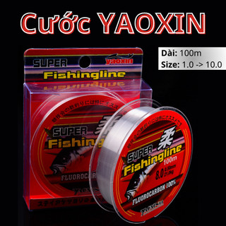 Cước câu cá yaoxin 100m, màu trắng, chất liệu nylon