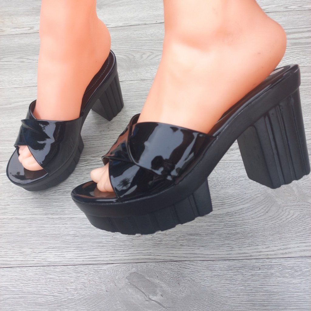 Dép 9cm Đế Kẻ Đen Siêu Sang Cực Đẹp