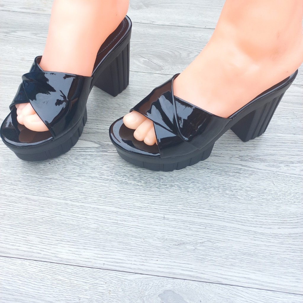 Dép 9cm Đế Kẻ Đen Siêu Sang Cực Đẹp