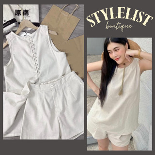 Set Bộ Nilen Nữ Áo Sát Nách Nữ Kèm Quần Short Áo Phối Cúc Bọc Siêu Xinh - Set Bộ Đồ Nữ Áo Cách Điệu 3 Lỗ Kèm Quần 2024