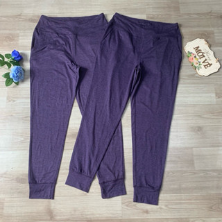 00386 Quần yoga nam nữ hàng dư quần tập nam nữ, chất thun đanh mịn màu tím size M L XL 65-85kg phom Âu