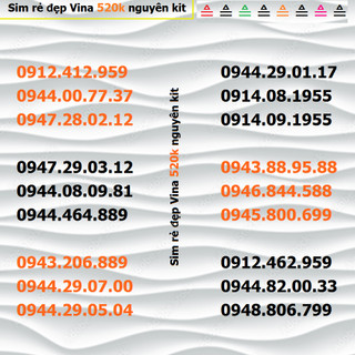 Sim Số đẹp Giá Rẻ 520k VINAPHONE Được Hưởng Nhiều Gói Khuyến Mãi