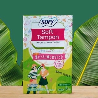  1 hộp băng vệ sinh sofy Tampon Nhật Bản siêu mềm 9 ống hộp 