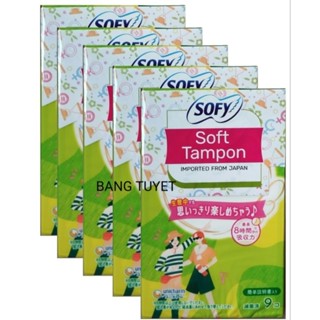  5 hộp băng vệ sinh Sofy Tampon Nhật Bản siêu mềm 9 ống h 