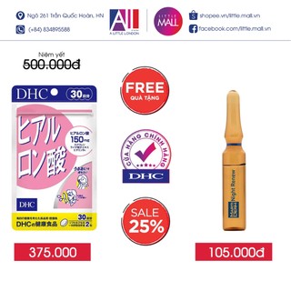 Viên uống cấp nước, giữ ẩm DHC hyaluronic acid 30 ngày TẶNG Ampoule chống lão hóa Martiderm (Nhập khẩu)