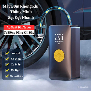  Máy Bơm Lốp Xe Hơi Không Dây Công Suất 120w  Máy Bơm Ô Tô Xe Máy  Xe Đạp Nút Vàng Pro SP41233508 