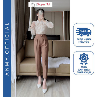 Quần tây nữ lưng cao AMY dáng baggy cạp cao siêu tôn dáng ống đứng chuẩn đẹp khóa trước Q621