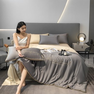 Bộ chăn ga gối 4 món phi lụa raunad cao cấp_full 7 màu