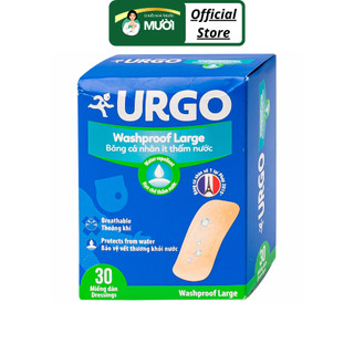 Băng cá nhân ít thấm nước Urgo Washproof Large hộp 30 miếng