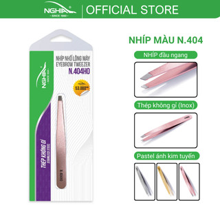 Nhíp nhổ lông mày, lông mũi, râu, tóc bạc inox kềm nghĩa n.404 - đầu ngang