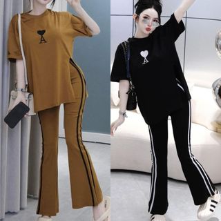  Set Bộ Nữ Xinh Quần Ống Loe Áo Tay Ngắn Xẻ Tà ESHOP Đồ Mặc Nhà Thể Thao Đẹp BL79 Đồ Bộ Nữ Thiết Kế 