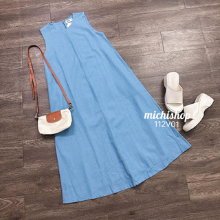 Váy midi denim sát nách dáng A VNXK - 112V01