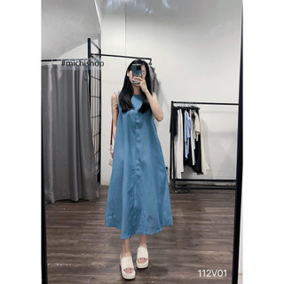 Váy midi denim sát nách dáng A VNXK - 112V01
