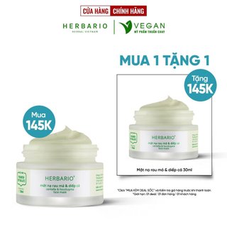 Mặt nạ Rau má & Diếp cá herbario 30ml sạch mụn - VEGAN - Mỹ phẩm thuần chay