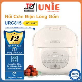 Nồi Cơm Điện Tử Unie URC815, Lòng Nồi Gốm Tự Nhiên 1.5Lit-700W, Ủ Ấm 3D, Hàng chính hãng