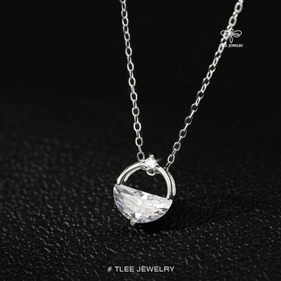 Dây chuyền bạc nữ TLEE, vòng cổ mặt biển nước lóng lánh TLEE JEWELRY D0362
