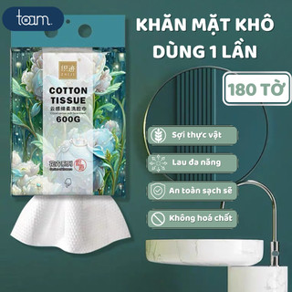 Túi khăn lau mặt dùng một lần TOAM 180 tờ nội địa Trung, khăn lau mặt, giấy lau mặt khô, Khăn lau bếp đa năng