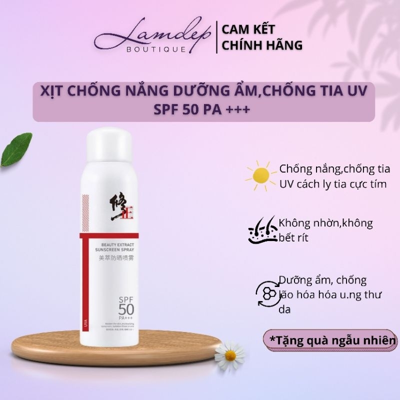Xịt Chống Nắng Dưỡng Ẩm Meicui Chống Tia UV, Cách Ly Tia Cực Tím SPF50PA+++_ Chống Mồ Hôi, Chống Nước Không Nhờn 100ML