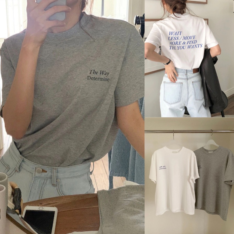 (aheun.studio) 🖤 Thun basic THE WAY chất 100% cotton mịn , dày dặn cao cấp