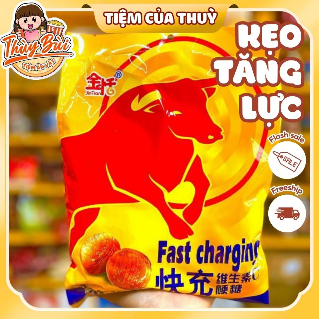 Kẹo Tăng Lực Bò Húc Gói 320G/350G, Kẹo Bò Húc RebBull Nội Địa, Tiệm ăn vặt Thuỳ Bùi