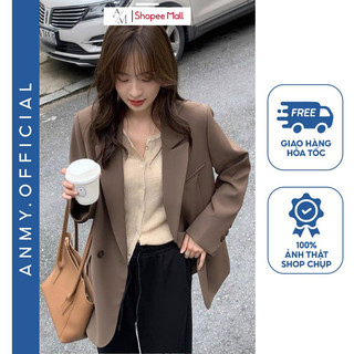 Áo khoác blazer nữ dài tay mùa đông deliz hàng thiết kế 2 lớp phong cách hàn quốc công sở BLZ03