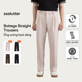 Quần tây nam ống rộng suông SSSTUTTER quần âu ống suông dáng xếp ly tôn dáng BOTTEGA STRAIGHT & VENETA TROUSERS