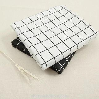 Vải caro trắng, caro đen chụp ảnh sản phẩm, khăn trải bàn