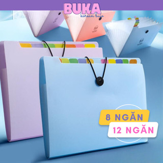 File đựng tài liệu, bìa kẹp nhiều ngăn khổ A4 Buka phụ kiện văn phòng phẩm