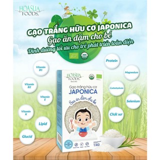 Gạo trắng hữu cơ ăn dặm cho bé Japonica Hoa Sữa 1kg