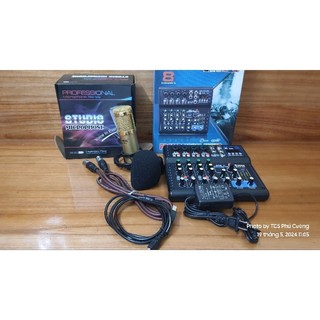 Combo micro livestream + bàn mixer tích hợp vang số yamaha max 99 usb