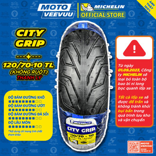 [MTVV] [GIÁ SỐC] Vỏ lốp xe máy MICHELIN 120/70-10 TL CITY GRIP<END>
