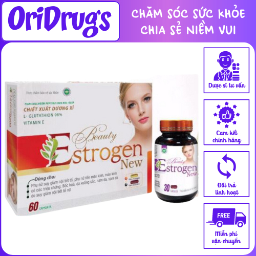 Viên Uống Đẹp Da Beauty Estrogen New 60 viên, giúp cải thiện nội tiết tố nữ, giảm các triệu chứng bố
