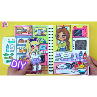 Cắt dán thủ công căn bếp của Gacha - Búp bê giấy
