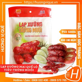 Lạp Xưởng Mai Quế Lộ Tiêu Trứng Muối Tân Huê Viên - Túi 500g - Đặc Sản Sóc Trăng