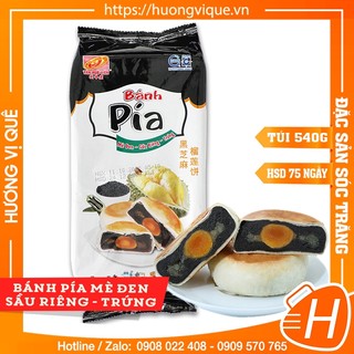 Bánh Pía Mè Đen Trứng Muối Tân Huê Viên - Túi 540g(4 Cái) - Đặc Sản Sóc Trăng