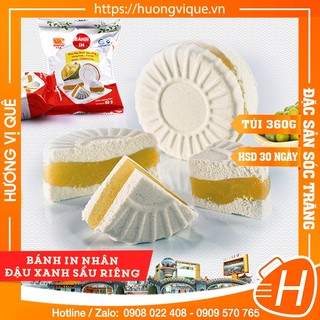 Bánh In Nhân Đậu Xanh Sầu Riêng Tân Huê Viên - Túi 360g(6 Cái) - Đặc Sản Sóc Trăng