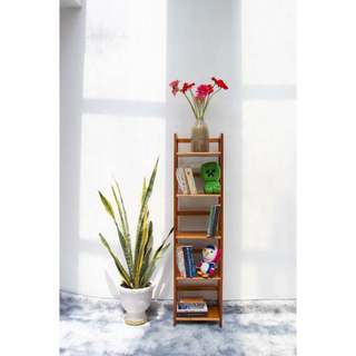 Kệ sách 5 tầng gỗ cao su tự nhiên Phạm Khang - Màu gỗ tự nhiên/ Vàng cherry - Kích thước rộng 38 cm